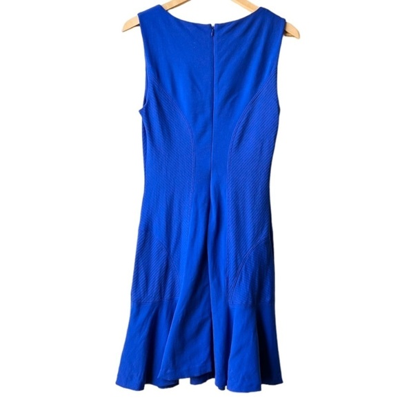 Diane Von Furstenberg Carla Sleeveless Flared-Hem Blue Drop Waist Sheath Dress 8 - Picture 8 of 16
